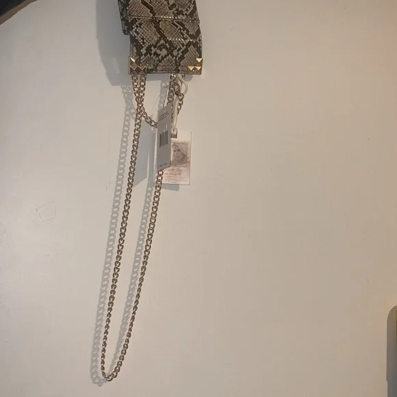 Jessica Simpson mini snake style pattern mini purse bag natural python chain - Picture 10 of 13